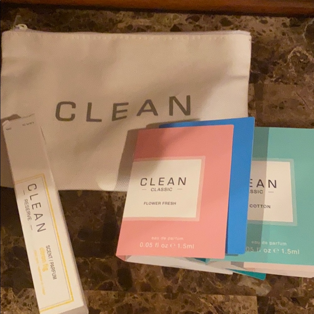 Clean Beauty Rollerball and sample set with case.